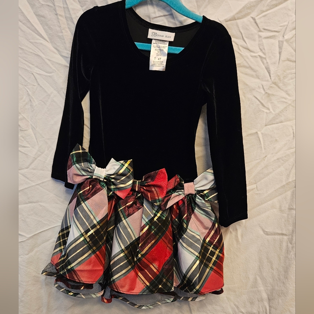 Bonnie Jean size 4T black with plaid dress